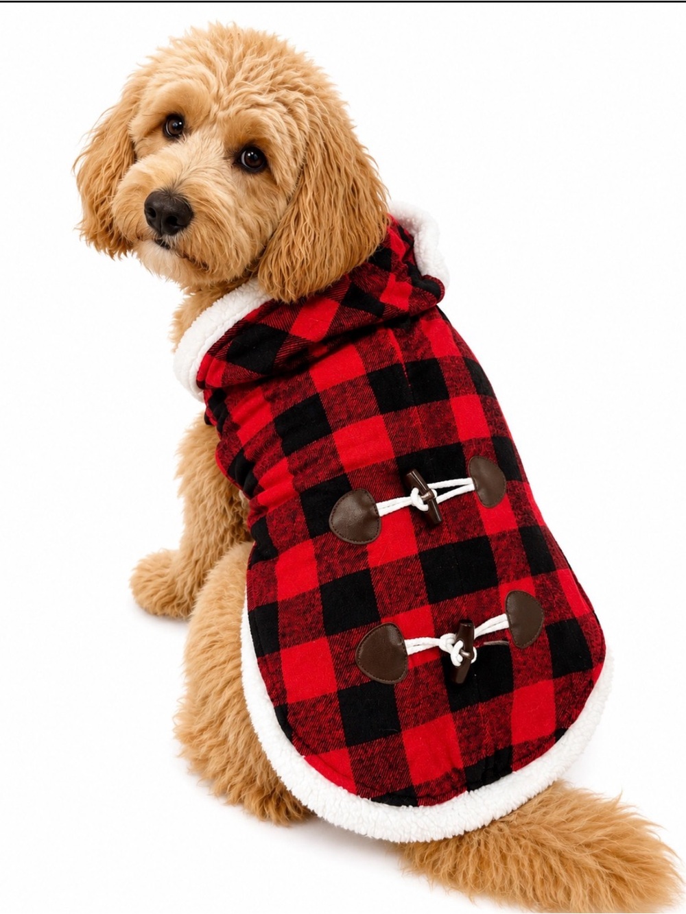 Dog/Puppy costume Buffalo Plaid/Lumberjack/Rustic hooded winter Christmas SZ LG
